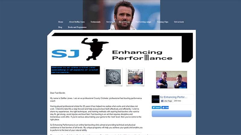 Fast Bowling Coaching E-commerce Website Design Somerset